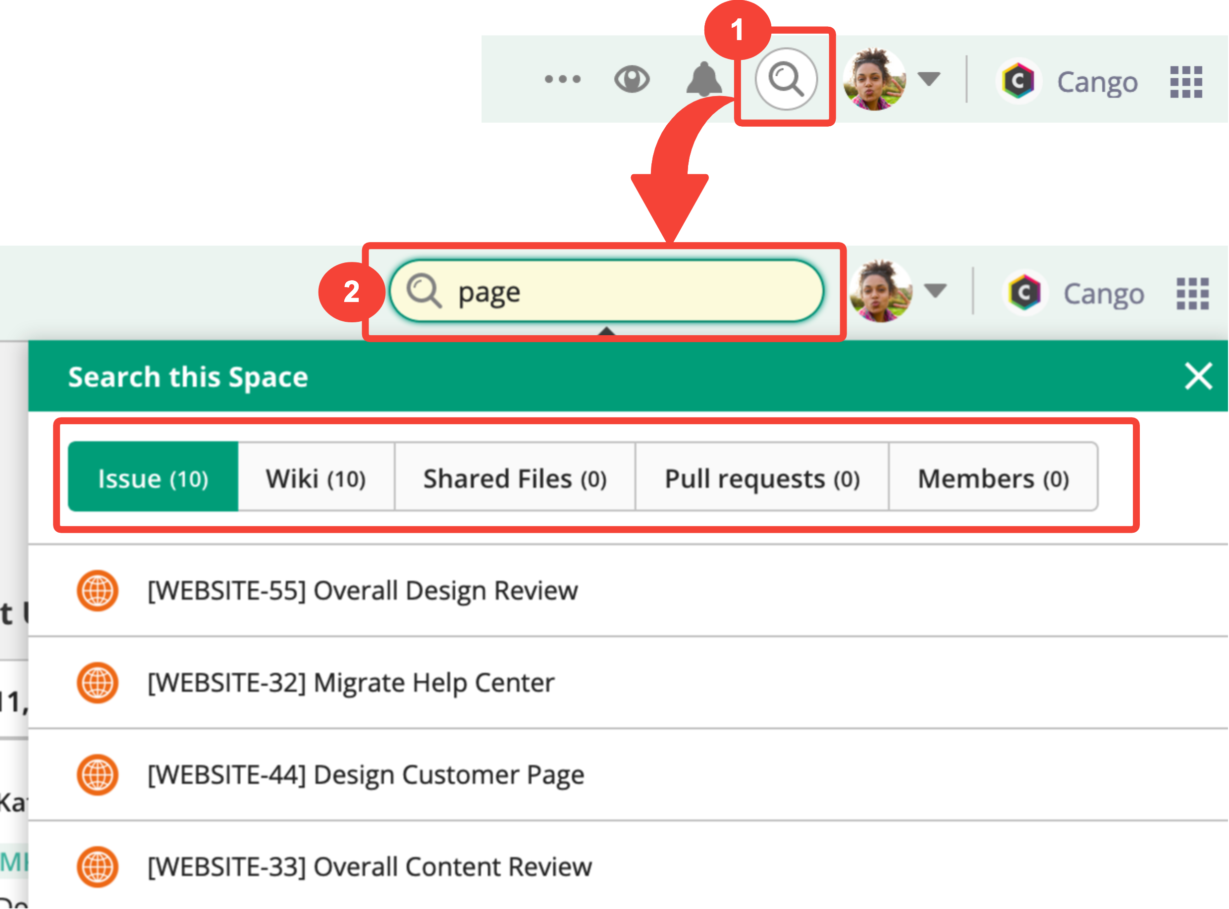 how to search a page for key words